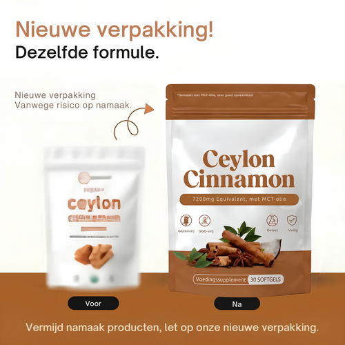 Ceylon Kaneel 7200mg Equivalent met MCT Olie